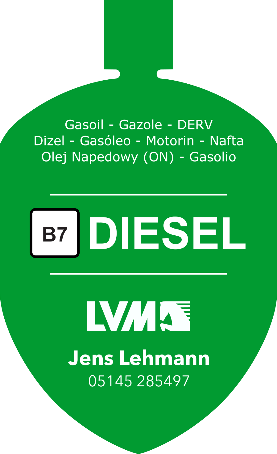 Tankfreund-Lasche Diesel B7 im Design einer LVM-Agentur